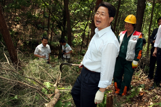 이달곤 장관, 희망근로프로젝트사업 `숲가꾸기` 현장 방문 