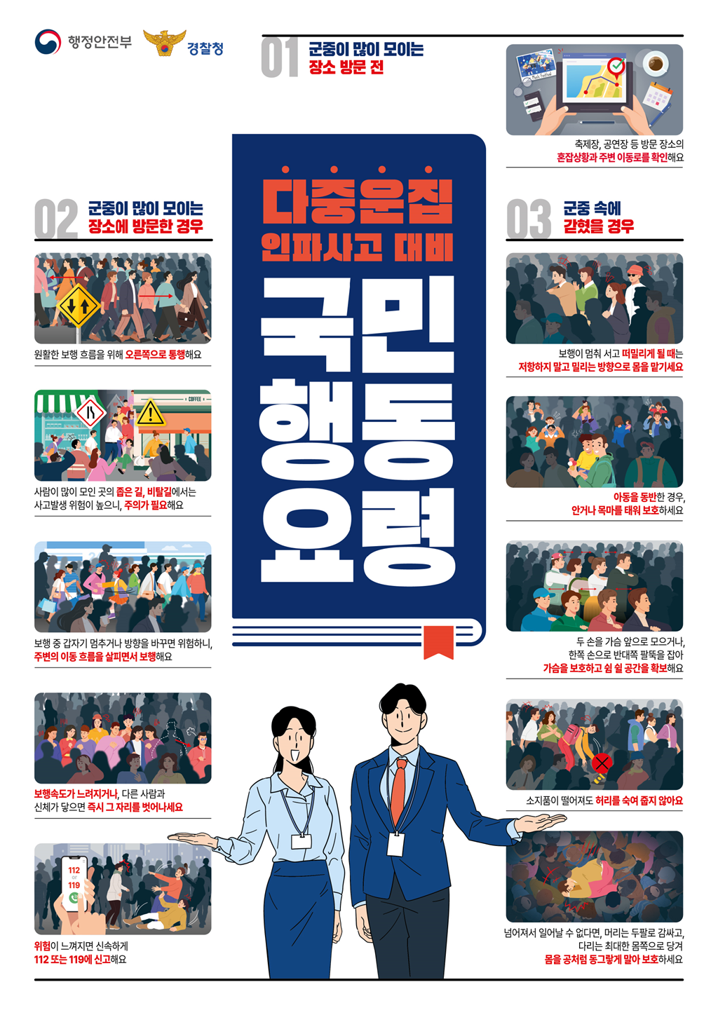 (3번째 이미지) 다중운집 인파사고 대비 국민행동요령 포스터 : 상세내용은 아래내용을 참고하세요